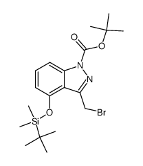 3-bromomethyl-4-(tert-butyl-dimethyl-silanoxy)-indazole-1-carboxylic acid tert-butyl ester Structure