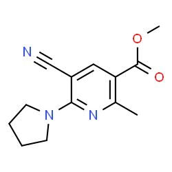 Methyl 5-cyano-2-methyl-6-(1-pyrrolidinyl)nicotinate structure