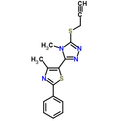 4-Methyl-3-(4-methyl-2-phenyl-1,3-thiazol-5-yl)-5-(2-propyn-1-ylsulfanyl)-4H-1,2,4-triazole Structure