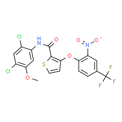 N-(2,4-Dichloro-5-methoxyphenyl)-3-[2-nitro-4-(trifluoromethyl)phenoxy]-2-thiophenecarboxamide结构式