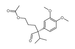 (4S)-(-)-4-(3,4-dimethoxyphenyl)-4-formyl-5-methylhexyl acetate结构式