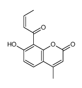 8-but-2-enoyl-7-hydroxy-4-methylchromen-2-one Structure
