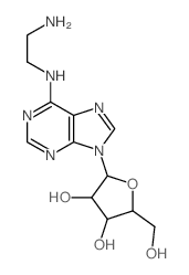 2-[6-(2-aminoethylamino)purin-9-yl]-5-(hydroxymethyl)oxolane-3,4-diol结构式