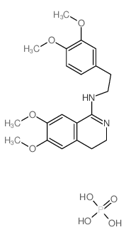 N-[2-(3,4-dimethoxyphenyl)ethyl]-6,7-dimethoxy-3,4-dihydroisoquinolin-1-amine; phosphoric acid结构式