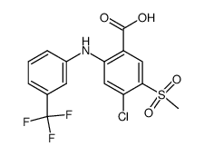 Benzoic acid,4-chloro-5-(methylsulfonyl)-2-[[3-(trifluoromethyl)phenyl]amino]- Structure