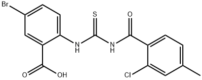 5-bromo-2-[[[(2-chloro-4-methylbenzoyl)amino]thioxomethyl]amino]-benzoic acid结构式