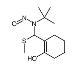 1-Cyclohexen-1-ol, 2-(((1,1-dimethylethyl)nitrosoamino)(methylthio)met hyl)- structure
