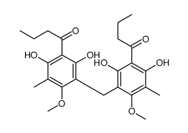 1-[3-[(3-butanoyl-2,4-dihydroxy-6-methoxy-5-methylphenyl)methyl]-2,6-dihydroxy-4-methoxy-5-methylphenyl]butan-1-one结构式