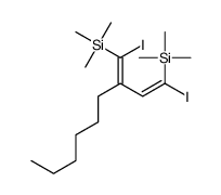 [1-iodo-2-(2-iodo-2-trimethylsilylethenyl)oct-1-enyl]-trimethylsilane Structure