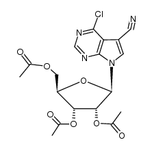 4-chloro-5-cyano-7-(2',3',5'-tri-O-acetyl-β-D-ribofuranosyl)pyrrolo[2,3-d]pyrimidine Structure