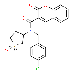 N-(4-chlorobenzyl)-N-(1,1-dioxidotetrahydrothiophen-3-yl)-2-oxo-2H-chromene-3-carboxamide结构式