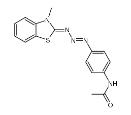 N-{4-[(E)-3-((Ξ)-3-methyl-3H-benzothiazol-2-ylidene)-triaz-1-enyl]-phenyl}-acetamide Structure