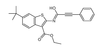 Benzo[b]thiophene-3-carboxylic acid, 6-(1,1-dimethylethyl)-2-[(1-oxo-3-phenyl-2-propynyl)amino]-, ethyl ester (9CI)结构式