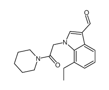 Piperidine, 1-[(7-ethyl-3-formyl-1H-indol-1-yl)acetyl]- (9CI) structure