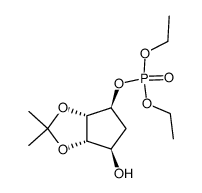 (1S,2S,3S,4R)-4-hydroxy-2,3-(isopropylidenedioxy)cyclopentan-1-yl diethyl phosphate结构式