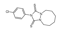 2-(4-chloro-phenyl)-hexahydro-[1,2,4]triazolo[1,2-a][1,2]diazocine-1,3-dithione结构式