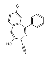 7-chloro-2-oxo-5-phenyl-1,3-dihydro-1,4-benzodiazepine-3-carbonitrile结构式