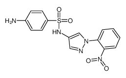 4-amino-N-[1-(2-nitrophenyl)pyrazol-4-yl]benzenesulfonamide结构式