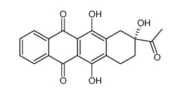 (R)-(-)-8-acetyl-6,8,11-trihydroxy-7,8,9,10-tetrahydro-5,12-naphthacenedione结构式