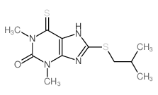 2H-Purin-2-one,1,3,6,9-tetrahydro-1,3-dimethyl-8-[(2-methylpropyl)thio]-6-thioxo- structure