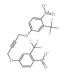 1-nitro-4-[4-[4-nitro-3-(trifluoromethyl)phenoxy]but-2-ynoxy]-2-(trifluoromethyl)benzene Structure
