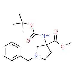 1-苄基-3-{[(叔丁氧基)羰基]氨基}吡咯烷-3-羧酸甲酯图片