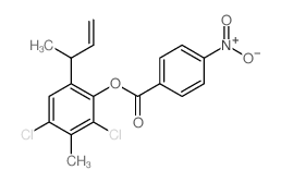 Phenol,2,4-dichloro-3-methyl-6-(1-methyl-2-propen-1-yl)-, 1-(4-nitrobenzoate)结构式