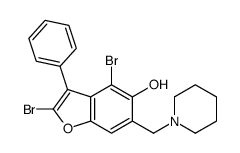 2,4-dibromo-3-phenyl-6-(piperidin-1-ylmethyl)-1-benzofuran-5-ol结构式