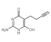 3-(2-amino-4-hydroxy-6-oxo-1H-pyrimidin-5-yl)propanenitrile结构式