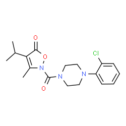 Piperazine,1-(2-chlorophenyl)-4-[[3-methyl-4-(1-methylethyl)-5-oxo-2(5H)-isoxazolyl]carbonyl]- (9CI)结构式