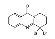 6,6-Dibromo-6,7,8,9-tetrahydro-11H-pyrido[2,1-b]quinazolin-11-one结构式