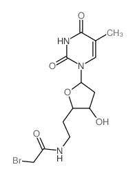 2,4(1H,3H)-Pyrimidinedione,1-[6-[(bromoacetyl)amino]-2,5,6-trideoxy-b-O-erythro-hexofuranosyl]-5-methyl- (9CI)结构式