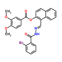 1-{(E)-[(2-Bromobenzoyl)hydrazono]methyl}-2-naphthyl 3,4-dimethoxybenzoate结构式