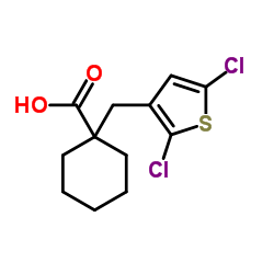 1-[(2,5-Dichloro-3-thienyl)methyl]cyclohexanecarboxylic acid结构式