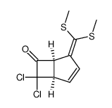 (1R,5R)-4-(bis(methylthio)methylene)-7,7-dichlorobicyclo[3.2.0]hept-2-en-6-one Structure