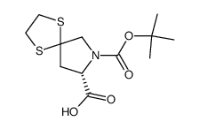 (S)-7-(tert-butoxycarbonyl)-1,4-dithia-7-azaspiro[4.4]nonane-8-carboxylic acid结构式