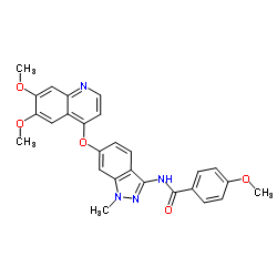 N-{6-[(6,7-Dimethoxy-4-quinolinyl)oxy]-1-methyl-1H-indazol-3-yl}-4-methoxybenzamide Structure