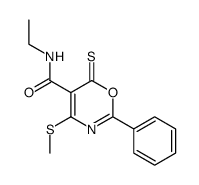 5-<(ethylamino)carbonyl>-4-(methylthio)-2-phenyl-1,3-oxazine-6-thione结构式