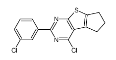4-chloro-2-(3-chlorophenyl)-6,7-dihydro-5H-cyclopenta[4,5]thieno[2,3-d]pyrimidine Structure