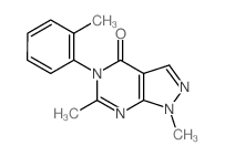 4H-Pyrazolo[3,4-d]pyrimidin-4-one,1,5-dihydro-1,6-dimethyl-5-(2-methylphenyl)-结构式