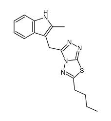 3-(6-Butyl-[1,2,4]triazolo[3,4-b][1,3,4]thiadiazol-3-ylmethyl)-2-methyl-1H-indole结构式