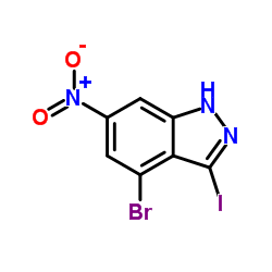 4-Bromo-3-iodo-6-nitro-1H-indazole structure