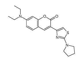 7-Diethylamino-3-(2-pyrrolidin-1-yl-thiazol-4-yl)-chromen-2-one结构式