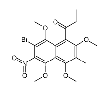 1-(7-bromo-2,4,5,8-tetramethoxy-3-methyl-6-nitronaphthalen-1-yl)propan-1-one结构式