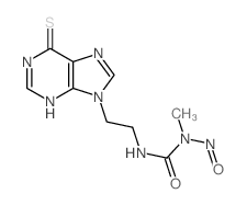 1-methyl-1-nitroso-3-[2-(6-sulfanylidene-3H-purin-9-yl)ethyl]urea structure