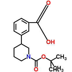 3-{1-[(叔丁氧基)羰基]哌啶-3-基}苯甲酸结构式