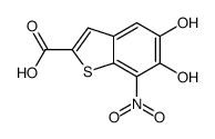 5,6-dihydroxy-7-nitro-1-benzothiophene-2-carboxylic acid结构式