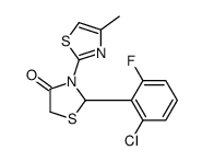 2-(2-chloro-6-fluorophenyl)-3-(4-methyl-1,3-thiazol-2-yl)-1,3-thiazolidin-4-one结构式