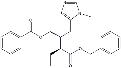 (αS,βR)-α-Ethyl-β-[(benzoyloxy)methyl]-1-methyl-1H-imidazole-5-butanoic acid benzyl ester structure