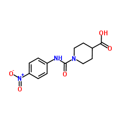 1-[(4-Nitrophenyl)carbamoyl]-4-piperidinecarboxylic acid结构式